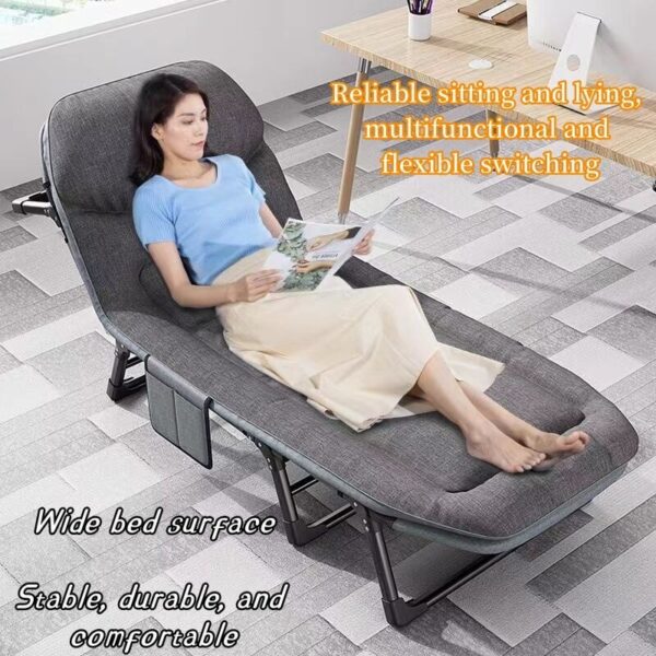 Tidur tunggal tempat berkemah Foldable bed Camping Cots Portable bed for Adults Adjustable 5-Position Lounge Chair with Pillow Portable Travel bed